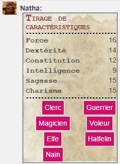 Tirage et choix de classe